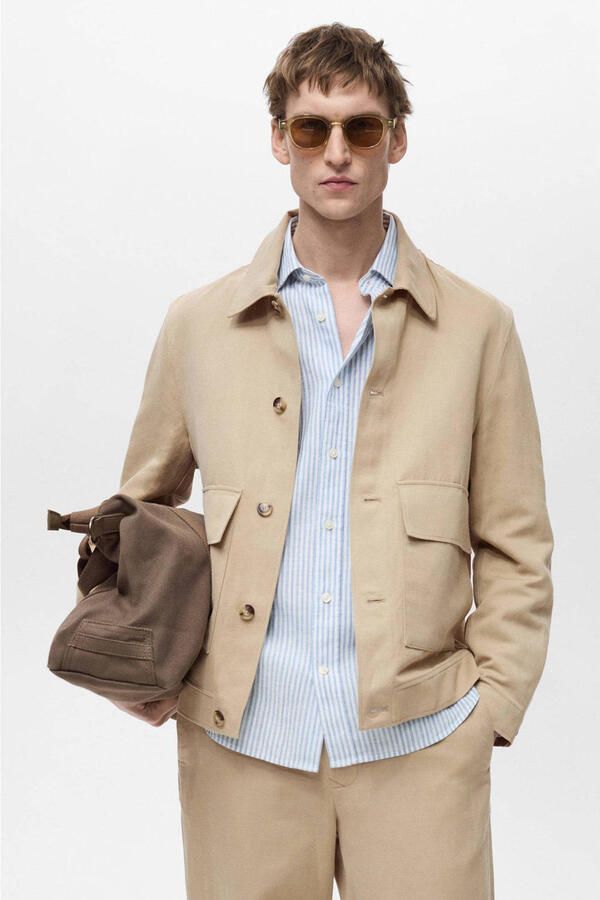 Mango Man zomerjas beige - Foto 1