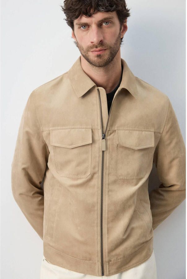 Mango Man zomerjas beige - Foto 3