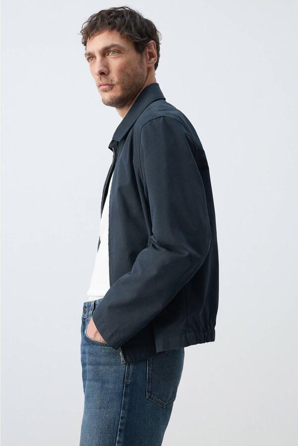 Mango Man zomerjas donkerblauw - Foto 3