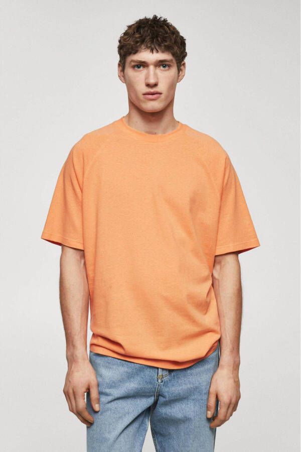 Mango Man oversized T-shirt oranje