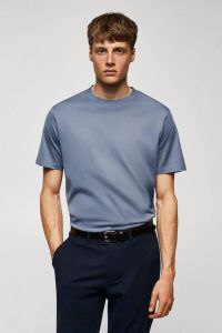 Mango Man regular fit T-shirt grijsblauw
