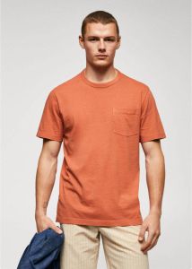 Mango Man regular fit T-shirt oranje