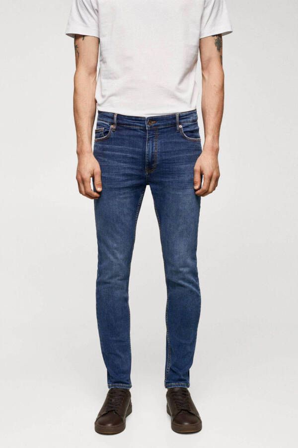 Mango Man skinny cropped jeans blauw