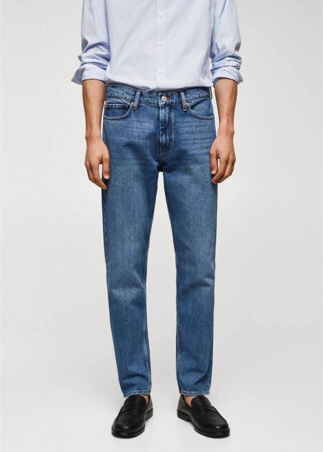 Mango Man straight fit jeans blauw