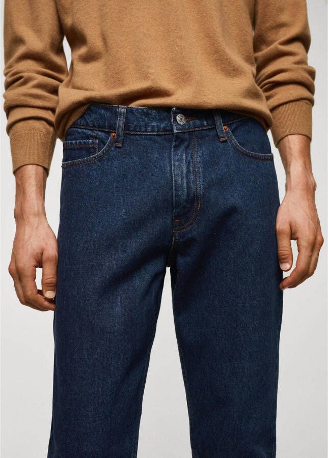 Mango Man straight fit jeans donkerblauw