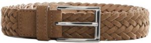 Mango Man suède gevlochten riem beige