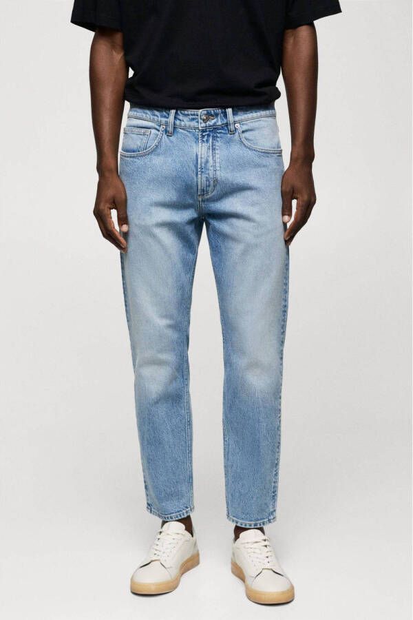 Mango Man tapered fit jeans blauw
