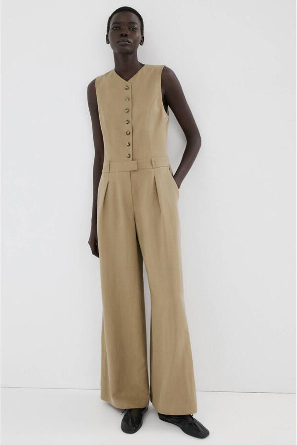Mango Aansluitend jumpsuit beige