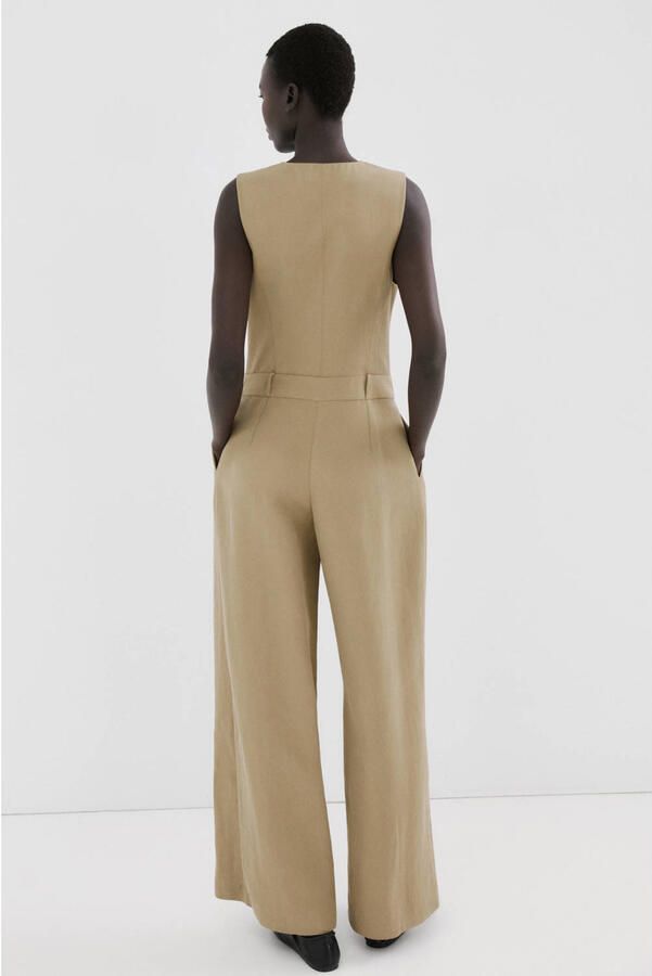 Mango Aansluitend jumpsuit beige - Foto 2