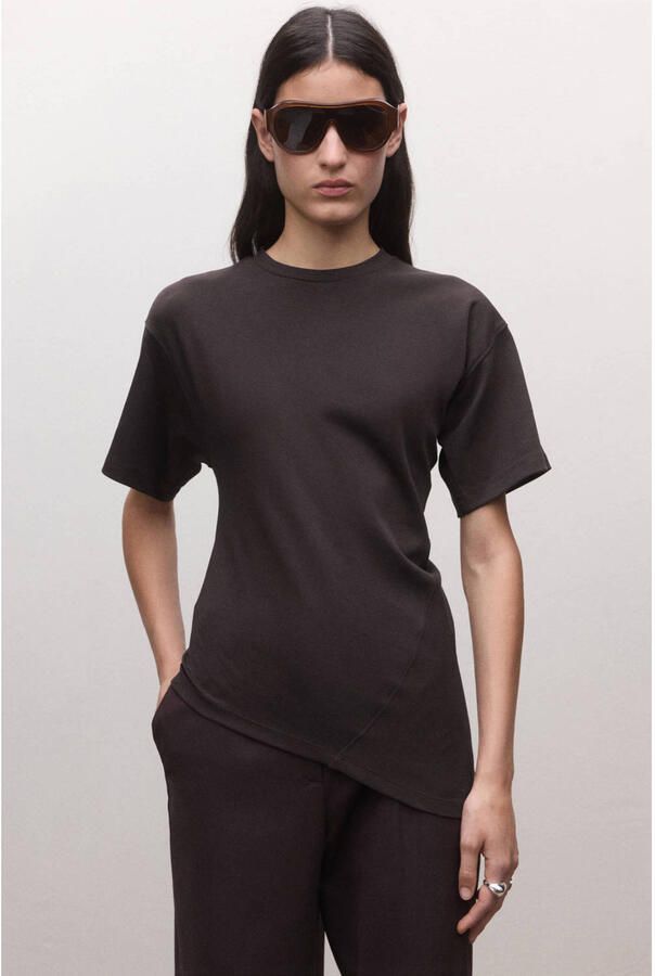 Mango asymmetrische top donkerrood