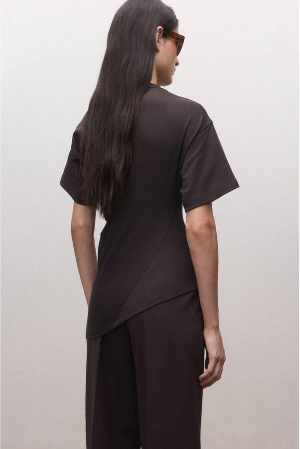 Mango asymmetrische top donkerrood - Foto 2