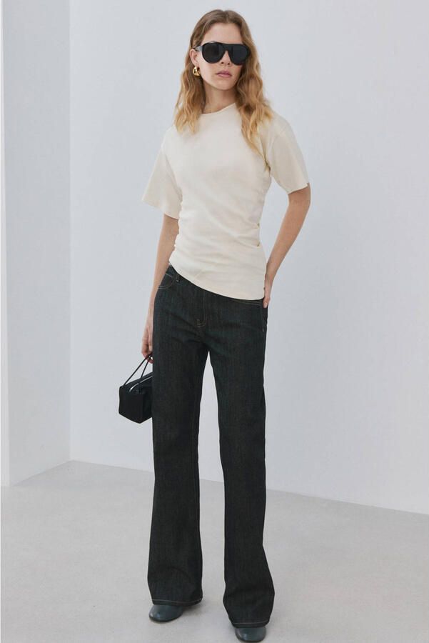 Mango asymmetrische top lichtgeel