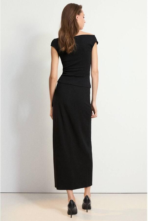 Mango asymmetrische top met strass-steentjes zwart - Foto 2