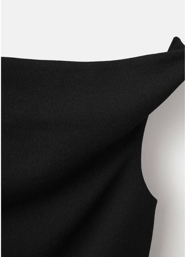 Mango asymmetrische top zwart - Foto 2