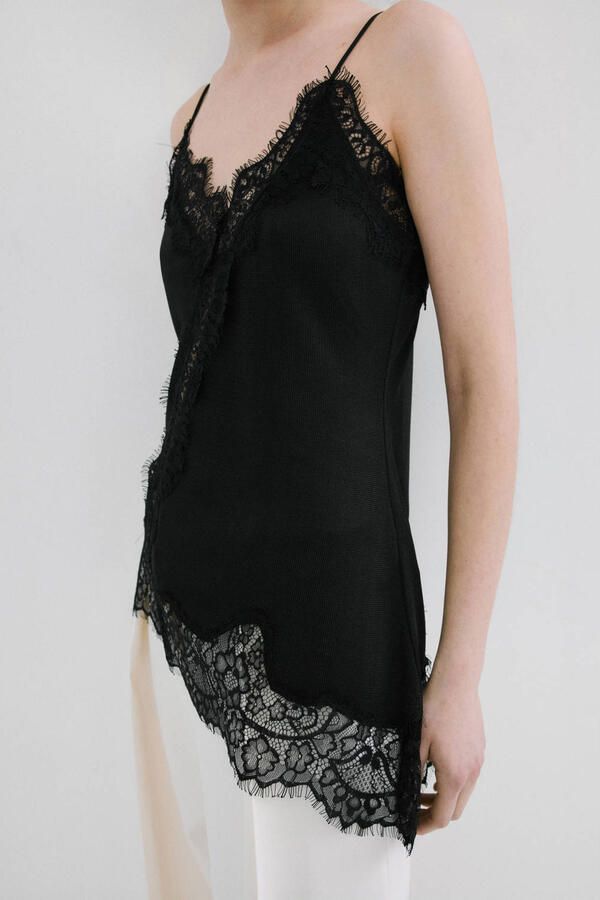 Mango asymmetrische top zwart