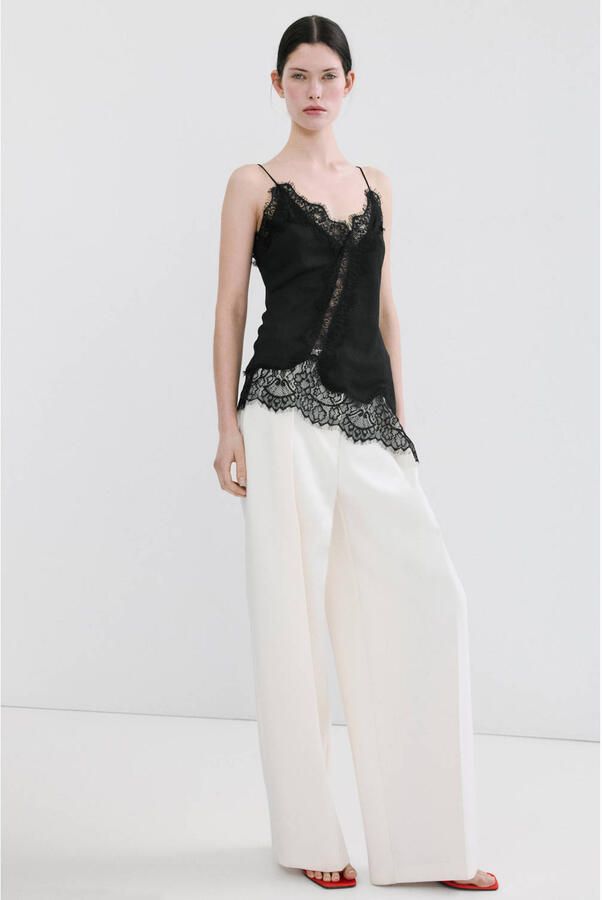 Mango asymmetrische top zwart - Foto 3