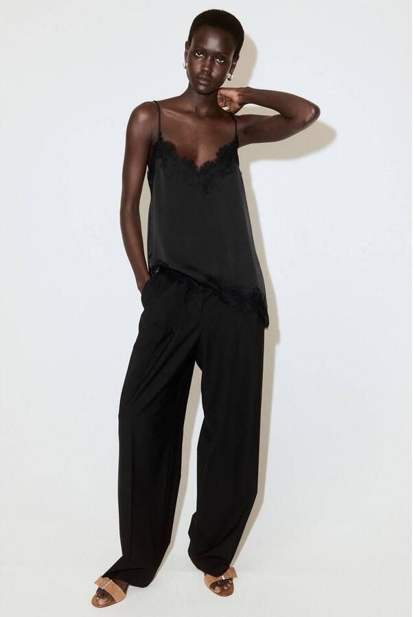 Mango asymmetrische top zwart