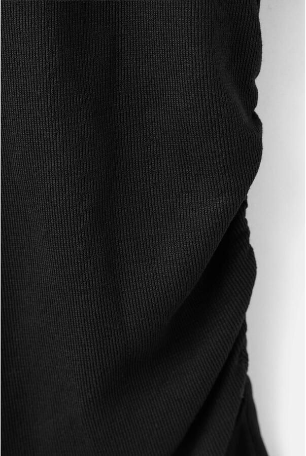 Mango asymmetrische top zwart - Foto 3