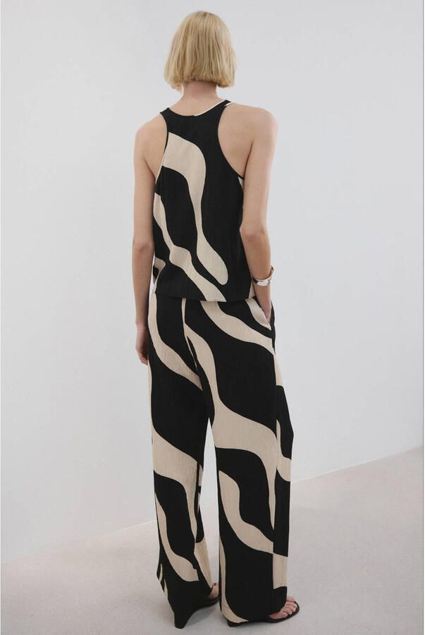 Mango baggy regular waist broek zwart - Foto 2