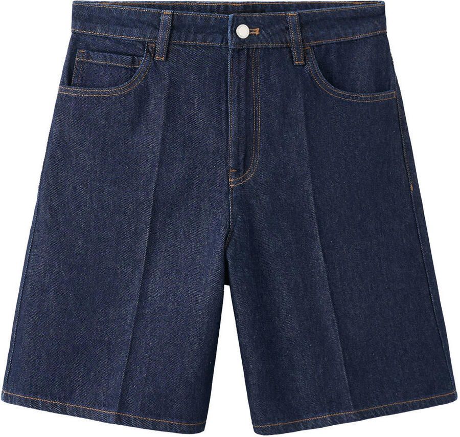 Mango baggy regular waist denim short dark blue denim - Foto 2