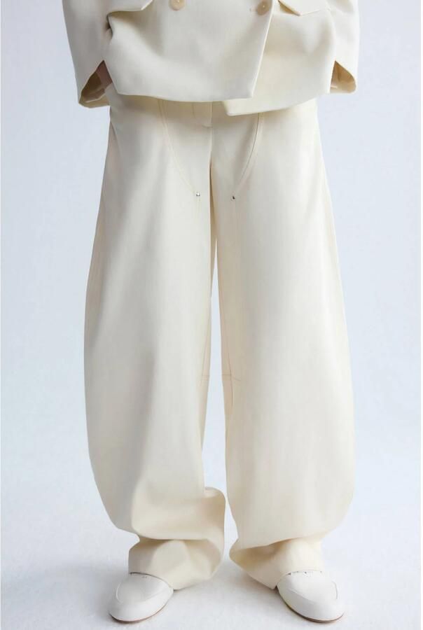 Mango ballon broek beige