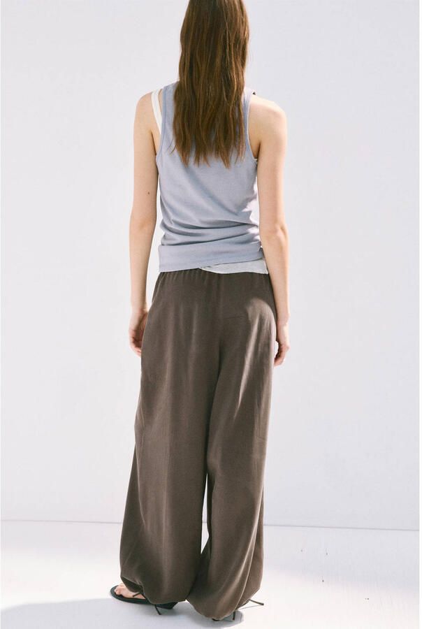 Mango balloon broek bruin - Foto 2