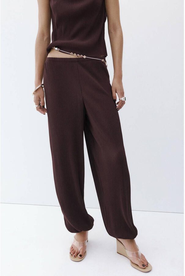 Mango balloon broek bruin