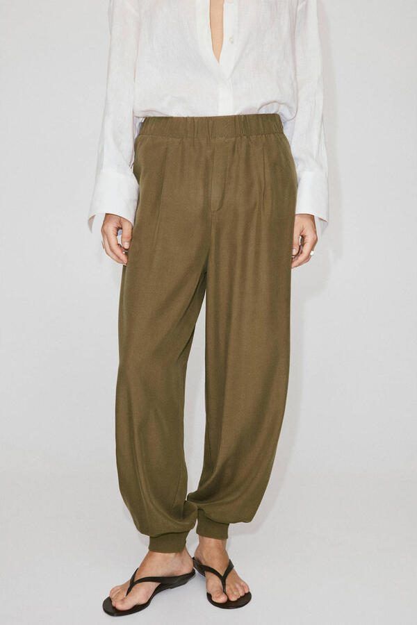 Mango balloon broek kaki - Foto 3