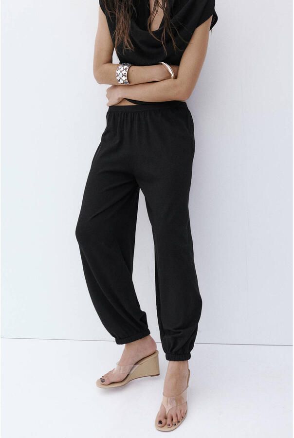 Mango balloon broek zwart