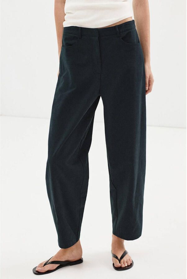Mango barrel broek blauw