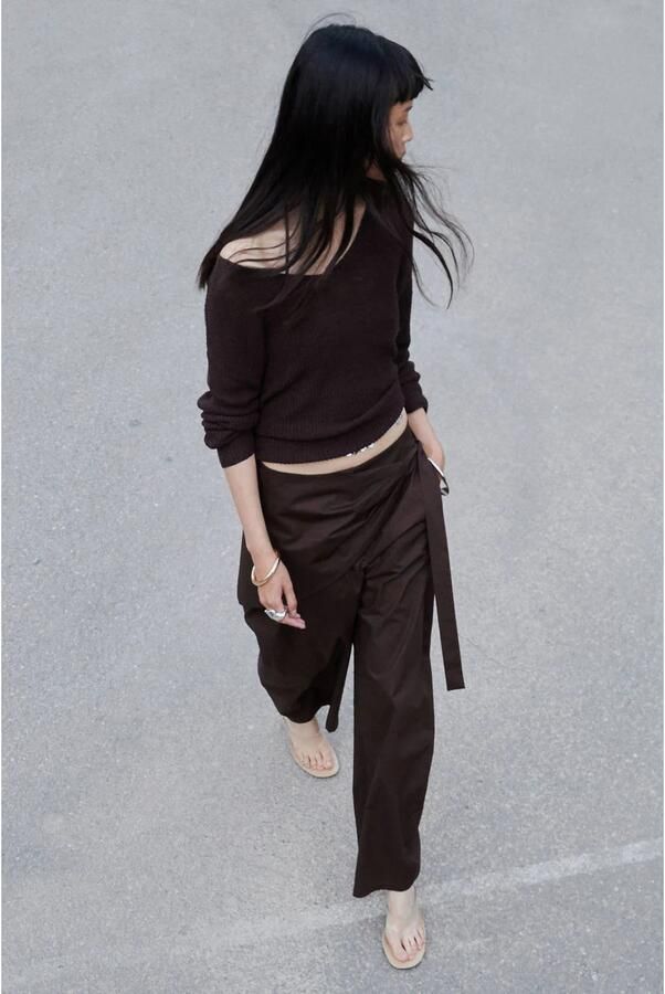 Mango barrel broek bruin