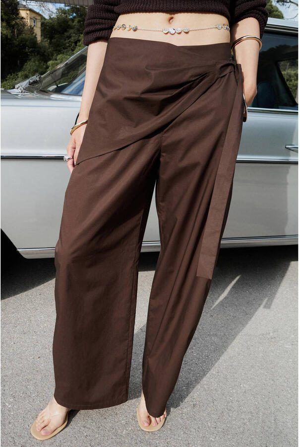 Mango barrel broek bruin - Foto 3