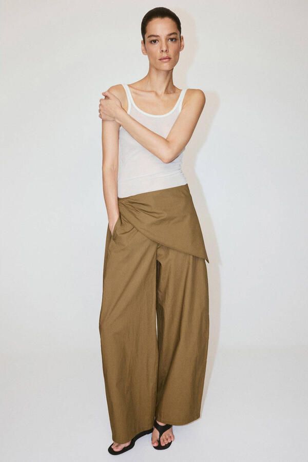 Mango barrel broek kaki - Foto 2