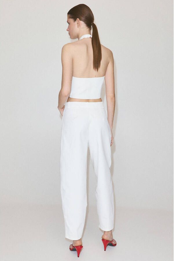 Mango barrel broek wit - Foto 3