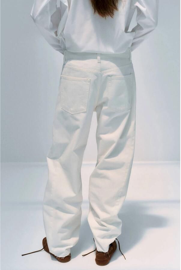 Mango barrel jeans ecru