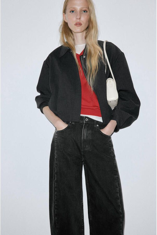 Mango barrel jeans grey denim