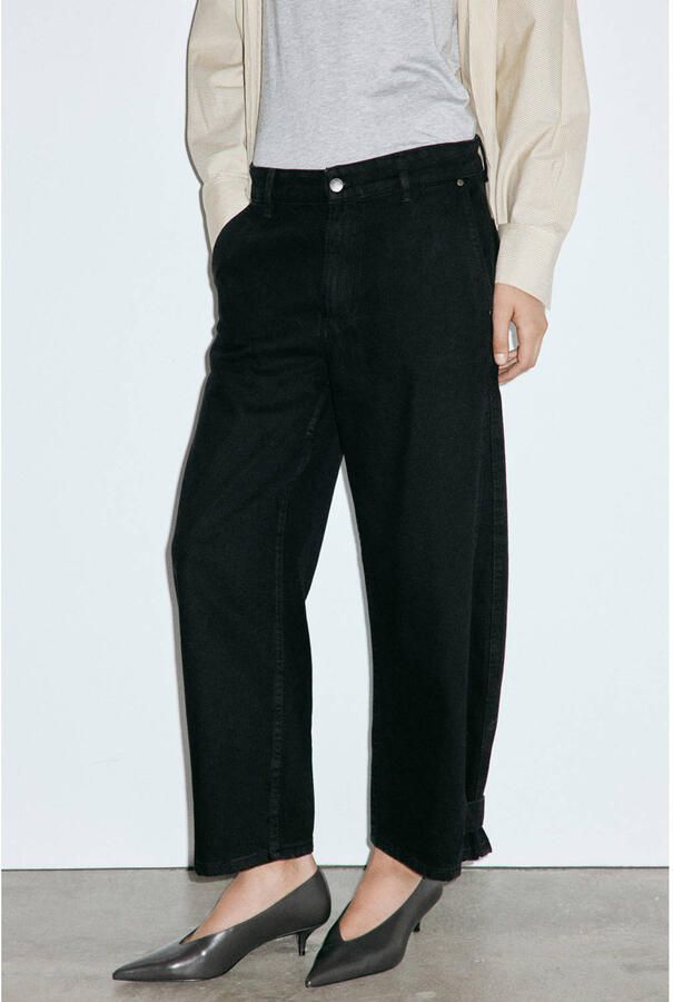 Mango barrel jeans grijs