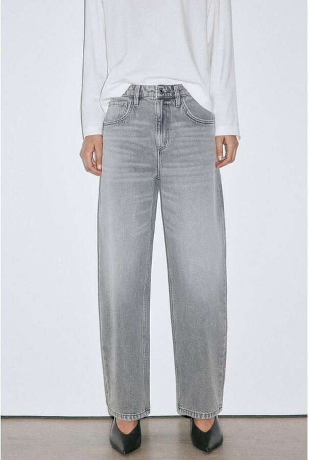 Mango barrel jeans grijs