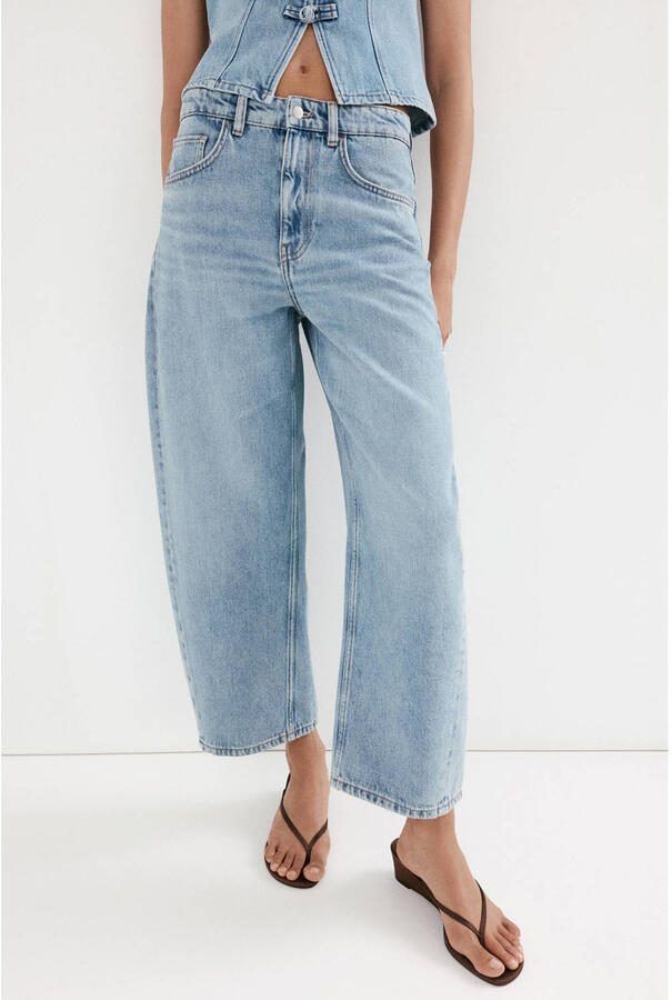 Mango barrel jeans mediumblauw