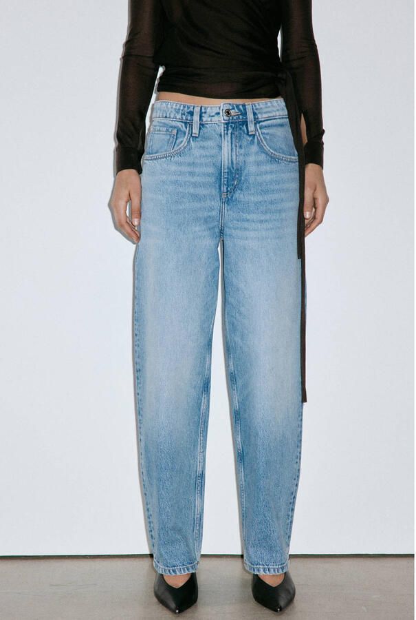 Mango barrel jeans mediumblauw