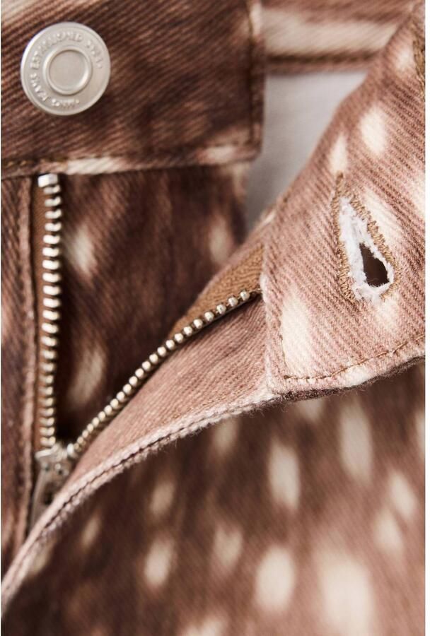 Mango barrel jeans met dierenprint donkerbruin ecru