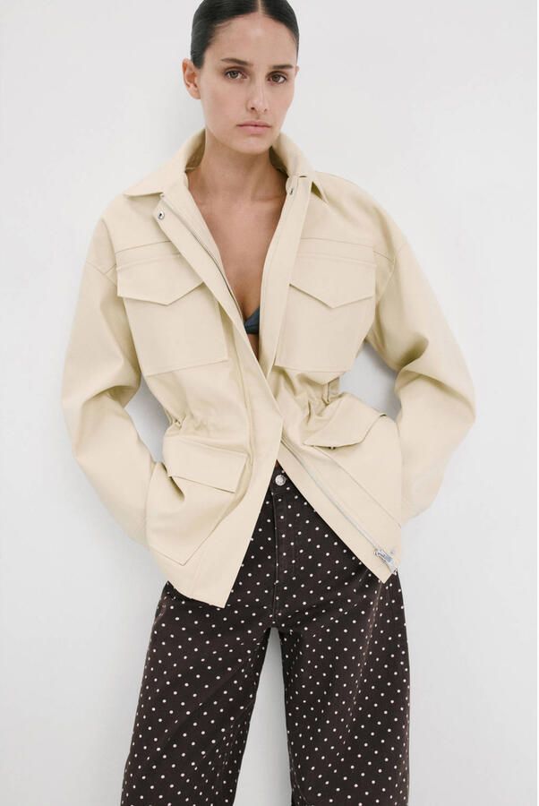 Mango barrel jeans met stippen bruin - Foto 3