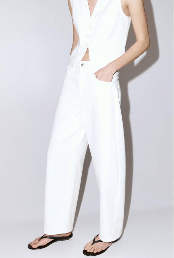 Mango barrel jeans wit - Foto 2