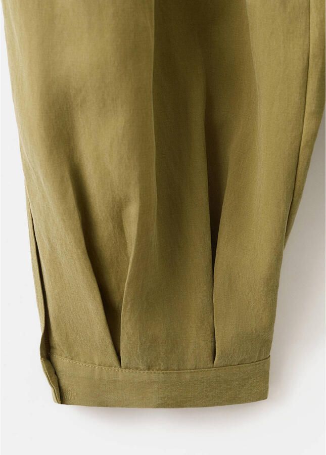 Mango barrel regular waist broek kaki - Foto 2