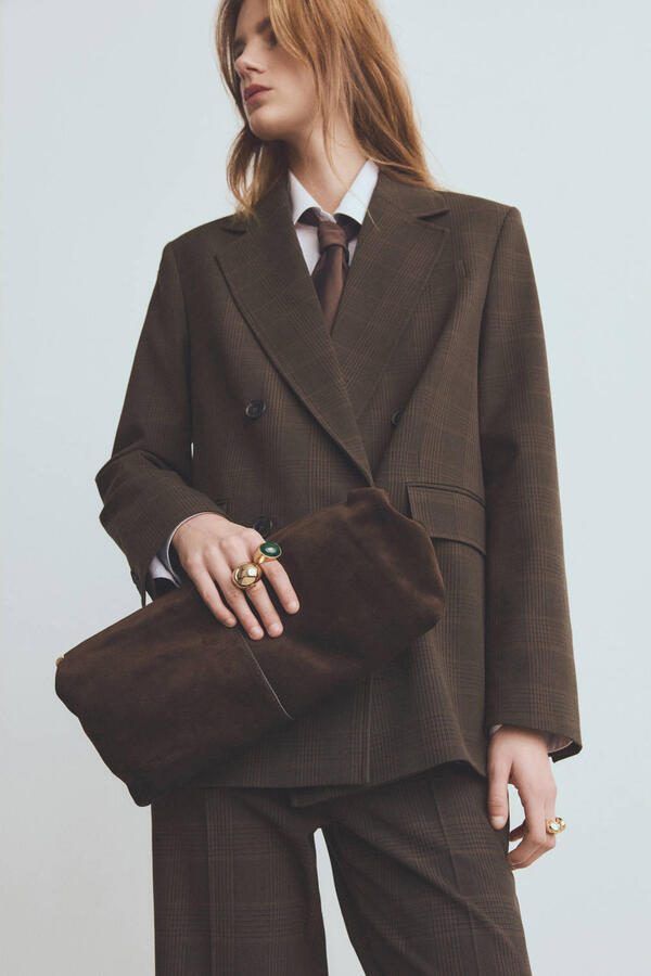 Mango blazer donkerbruin