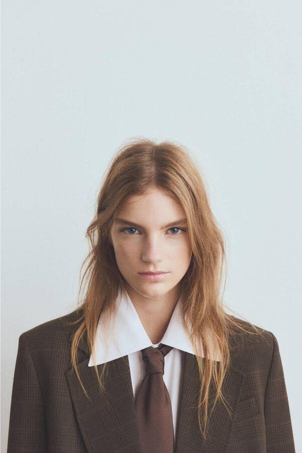 Mango blazer donkerbruin - Foto 3