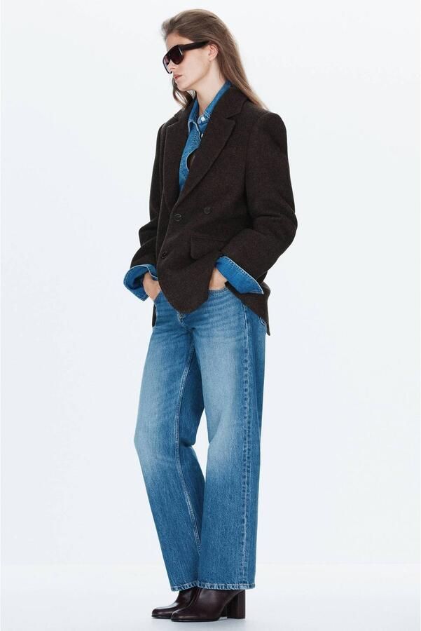 Mango blazer met wol bruin - Foto 2