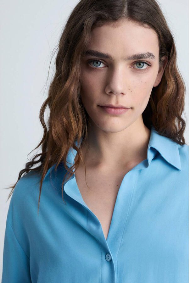 Mango blouse blauw - Foto 2