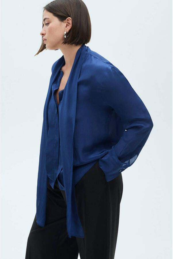 Mango blouse blauw - Foto 3