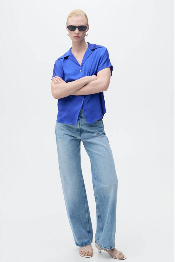Mango blouse blauw - Foto 1